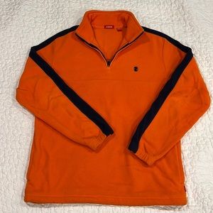 Izod quarter zip fleece mens S elastic bottom and sleeves front slit pockets